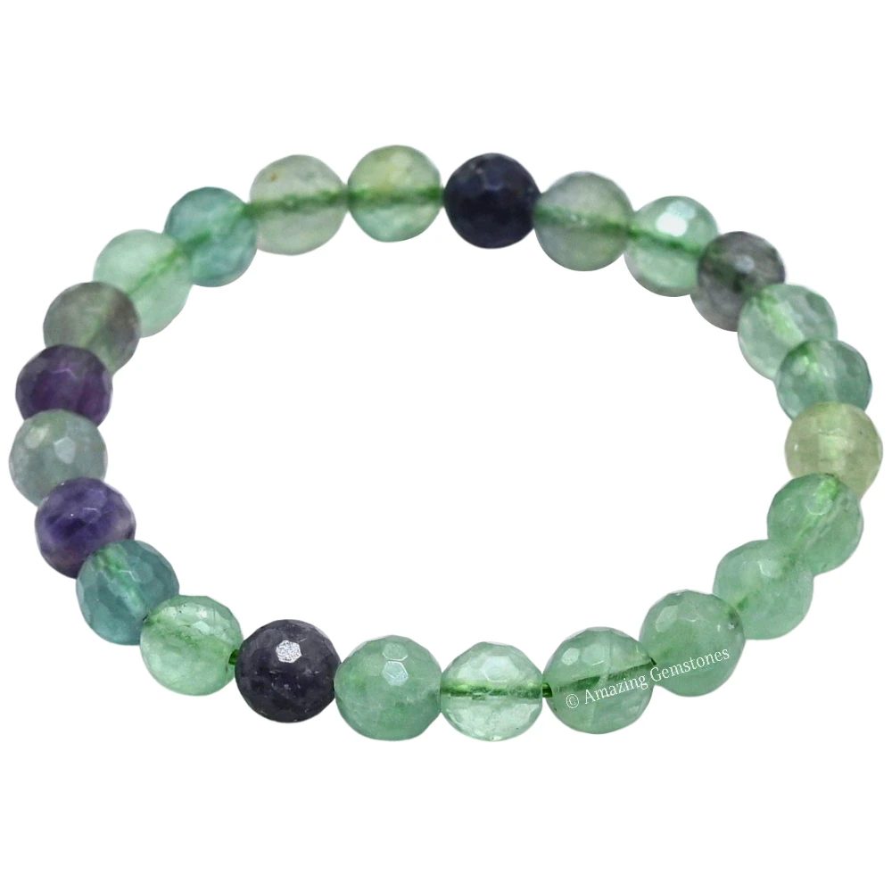 Multi Fluorite Bracelet (Faceted-Stretchable)