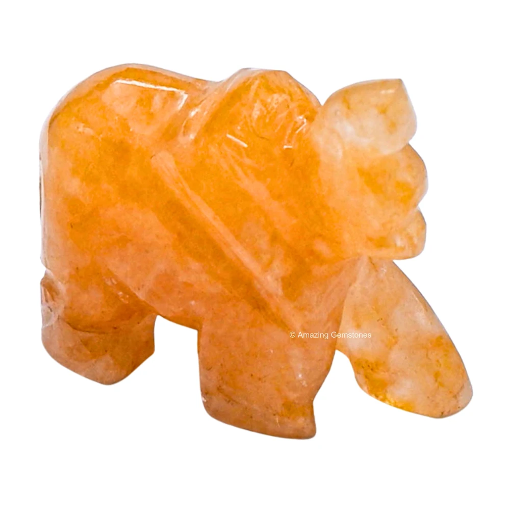 Yellow Aventurine Mini Elephant Crystal Figurine