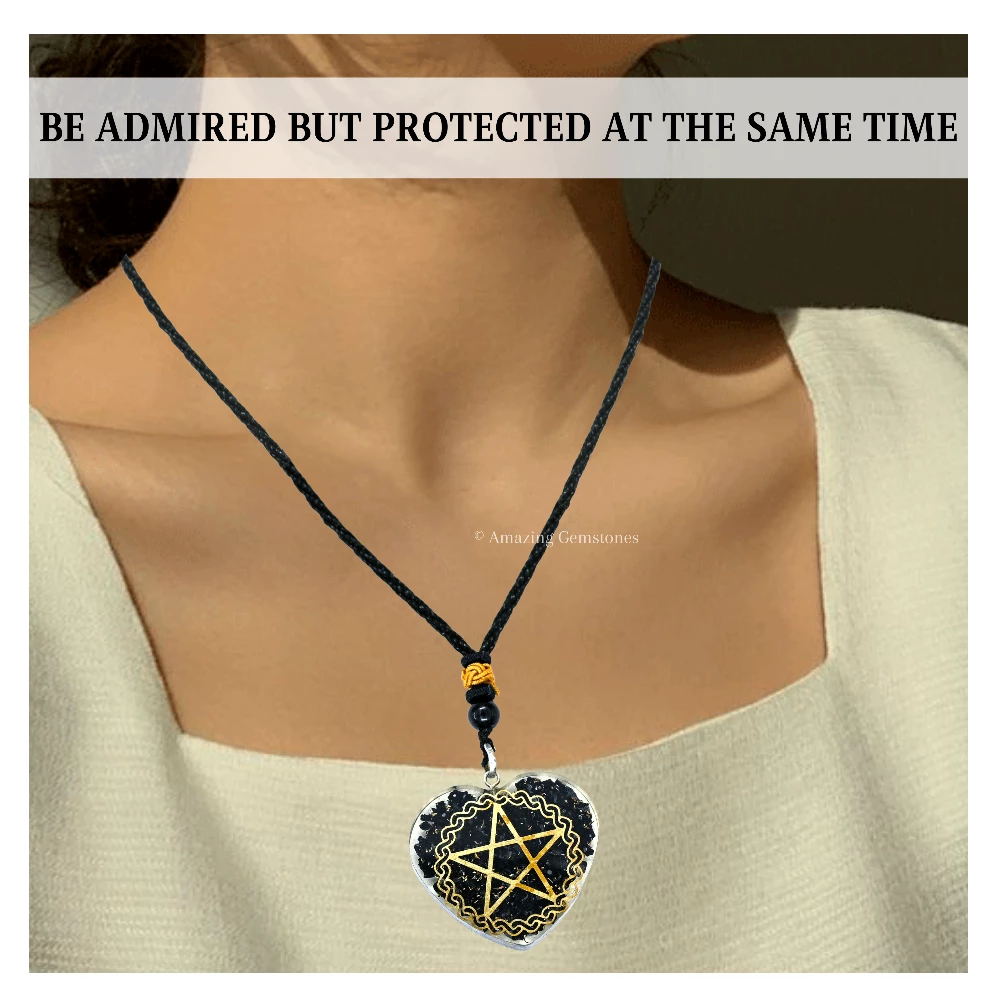 Shungite Necklace - Star (Heart)