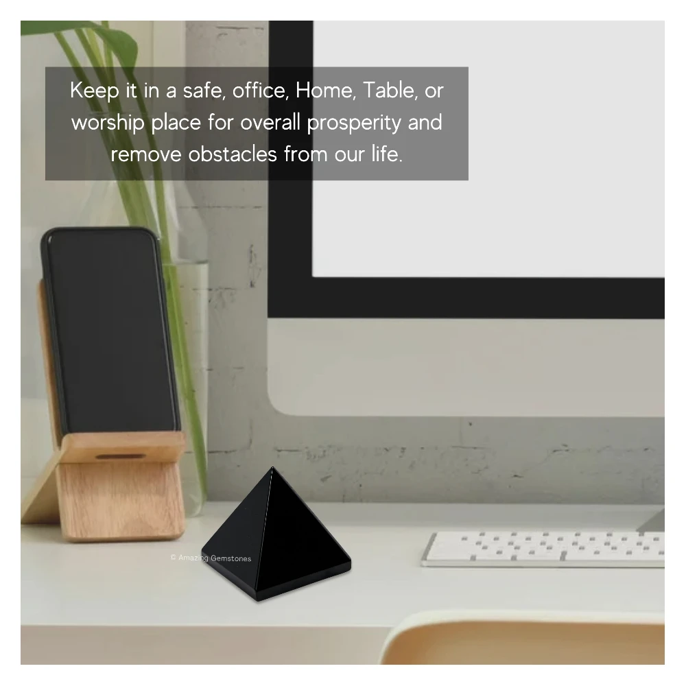 Black Obsidian Pyramid (1.5 Inch)