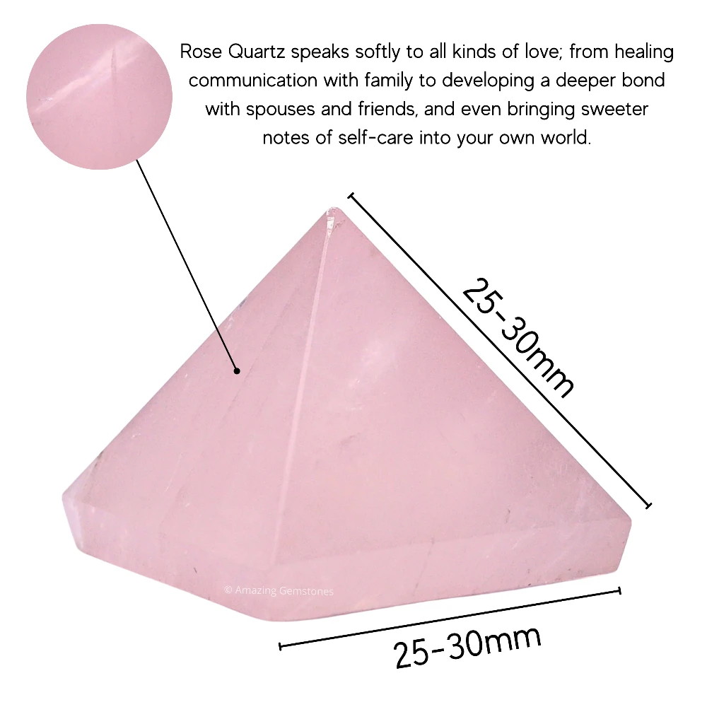 Rose Quartz Pyramid (1 Inch)