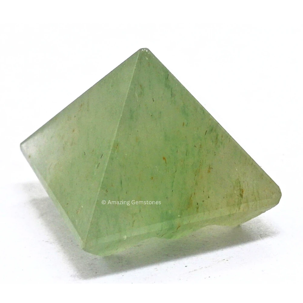 Green Aventurine Lemurian Pyramid - Under 9 Pyramid Plate