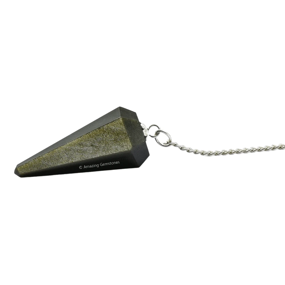 Golden Sheen Obsidian Pendulum