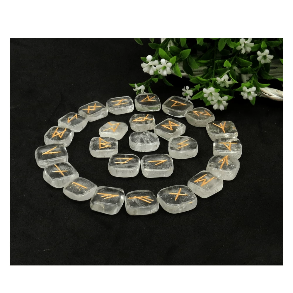 Clear Quartz Rune Stones Set (Premium)