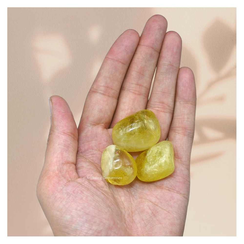 Tumbled Lemon Quartz Crystals Stones (1 oz)
