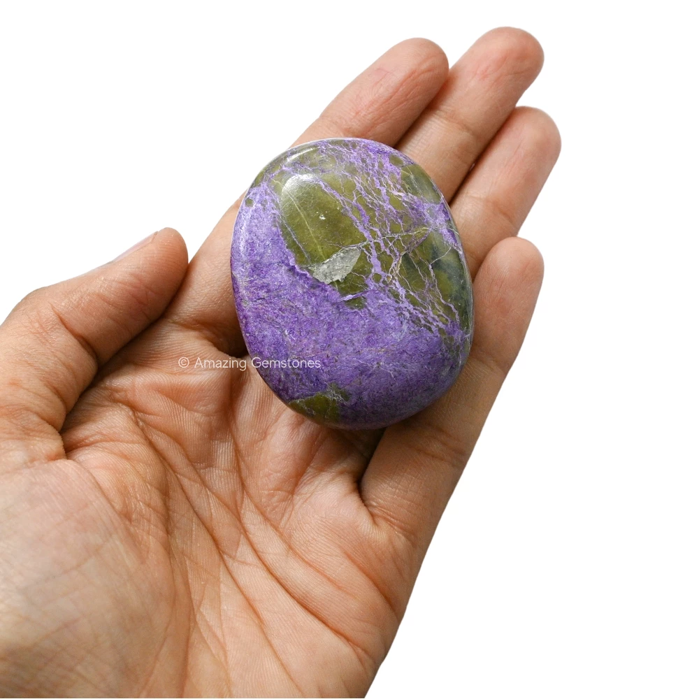 Stichtite Crystal Palm Stone