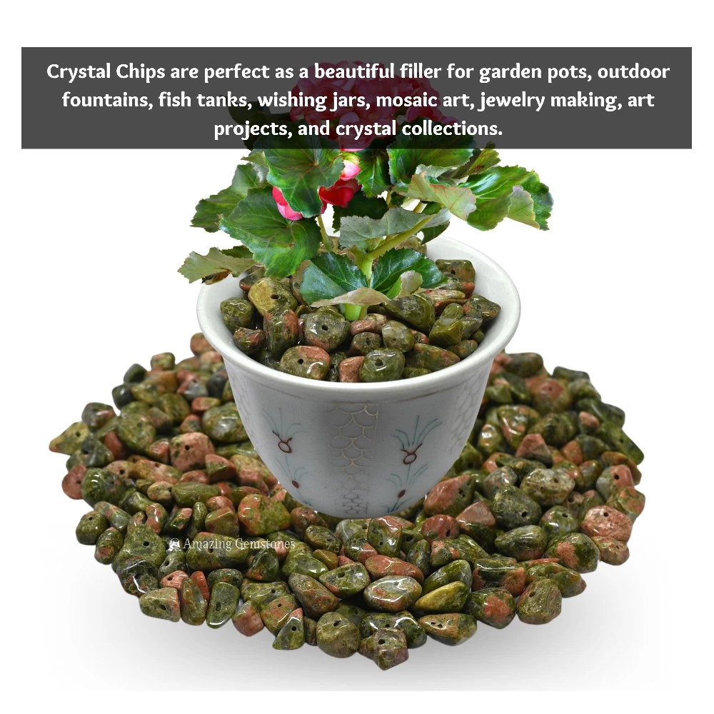 Unakite Chips - Pre Drilled