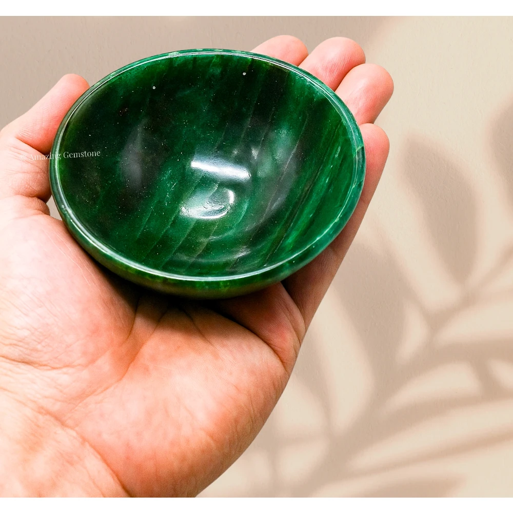 Dark Green Aventurine Crystal Bowl - 3 Inch