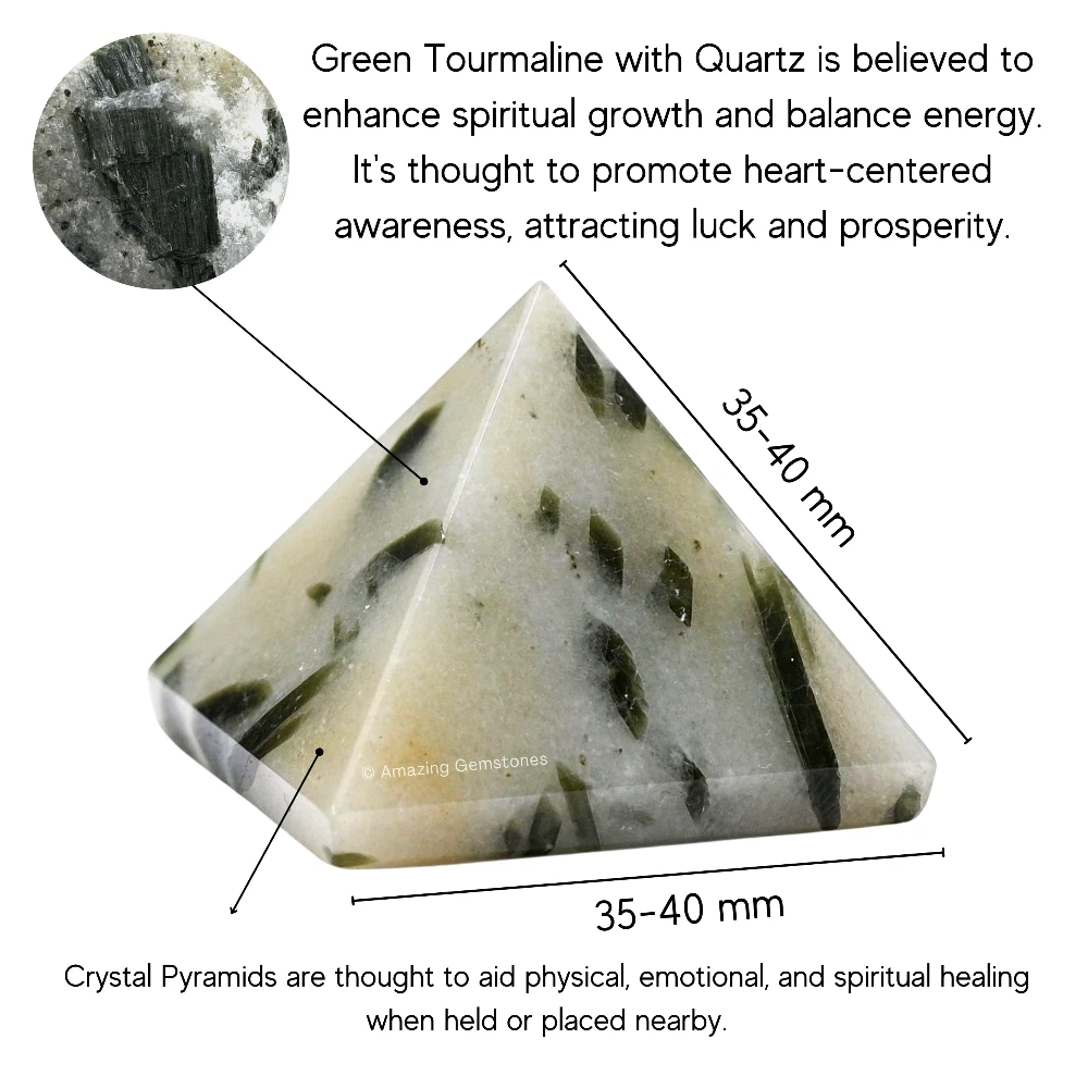 Green Tourmaline in Quartz Pyramid (1.5 Inch)