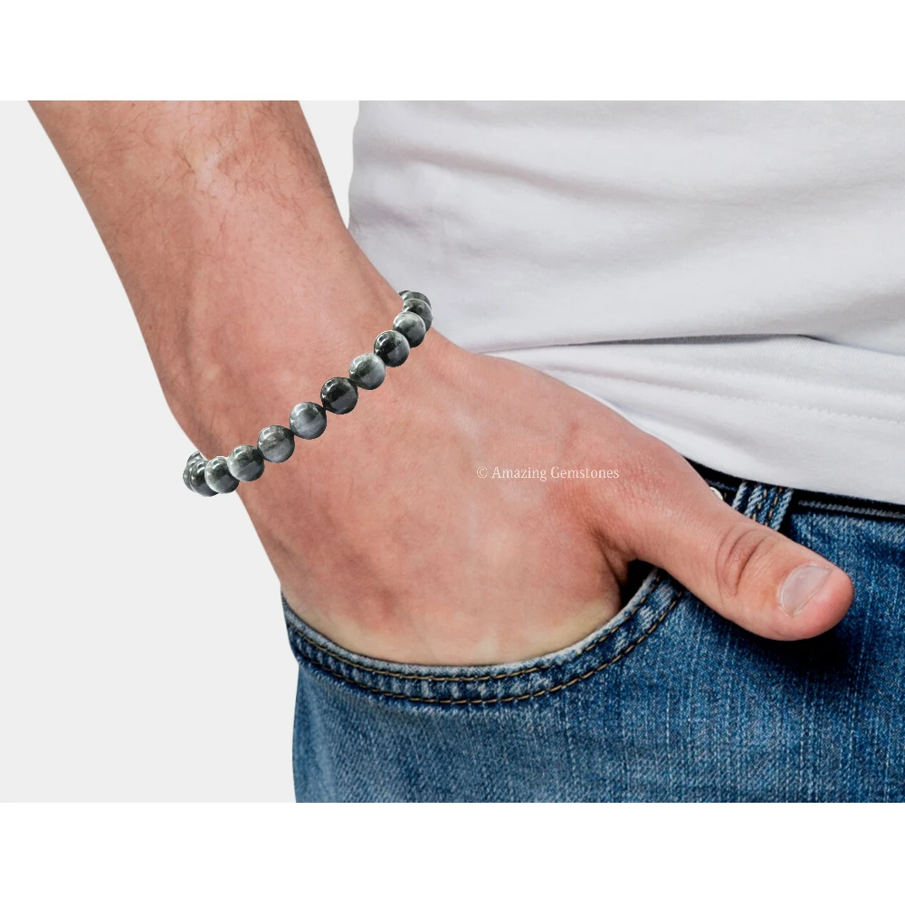 Grey Cats Eye Bracelet (Adjustable)