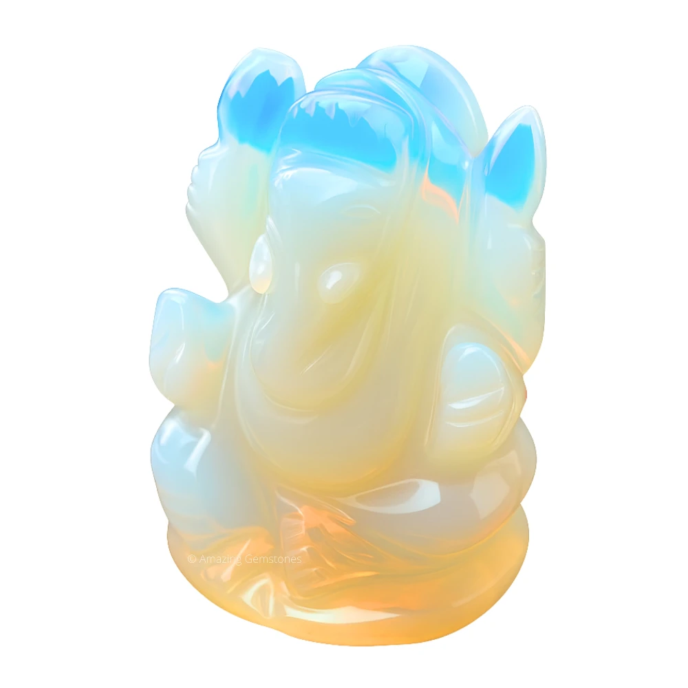 Opalite Ganesha Crystal Idol
