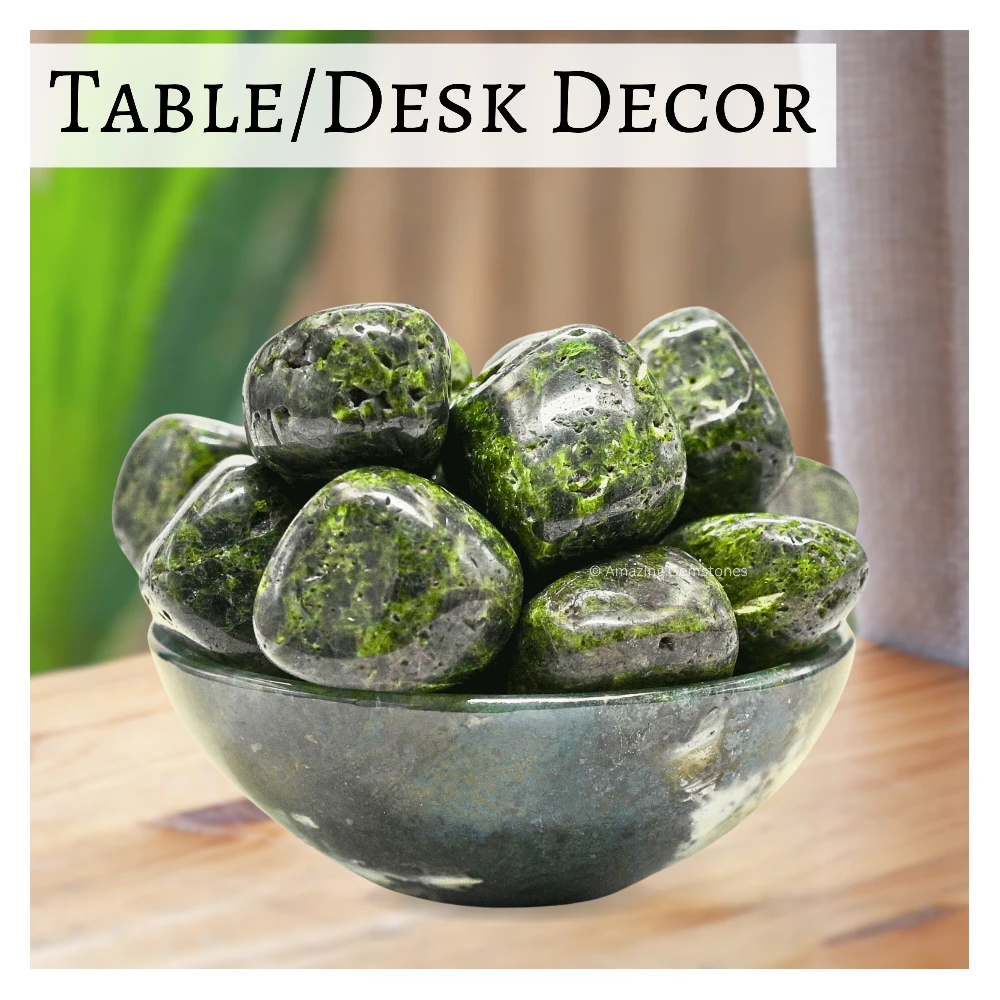 Tumbled Green Tourmaline with Matrix Stone Crystals (1 oz)
