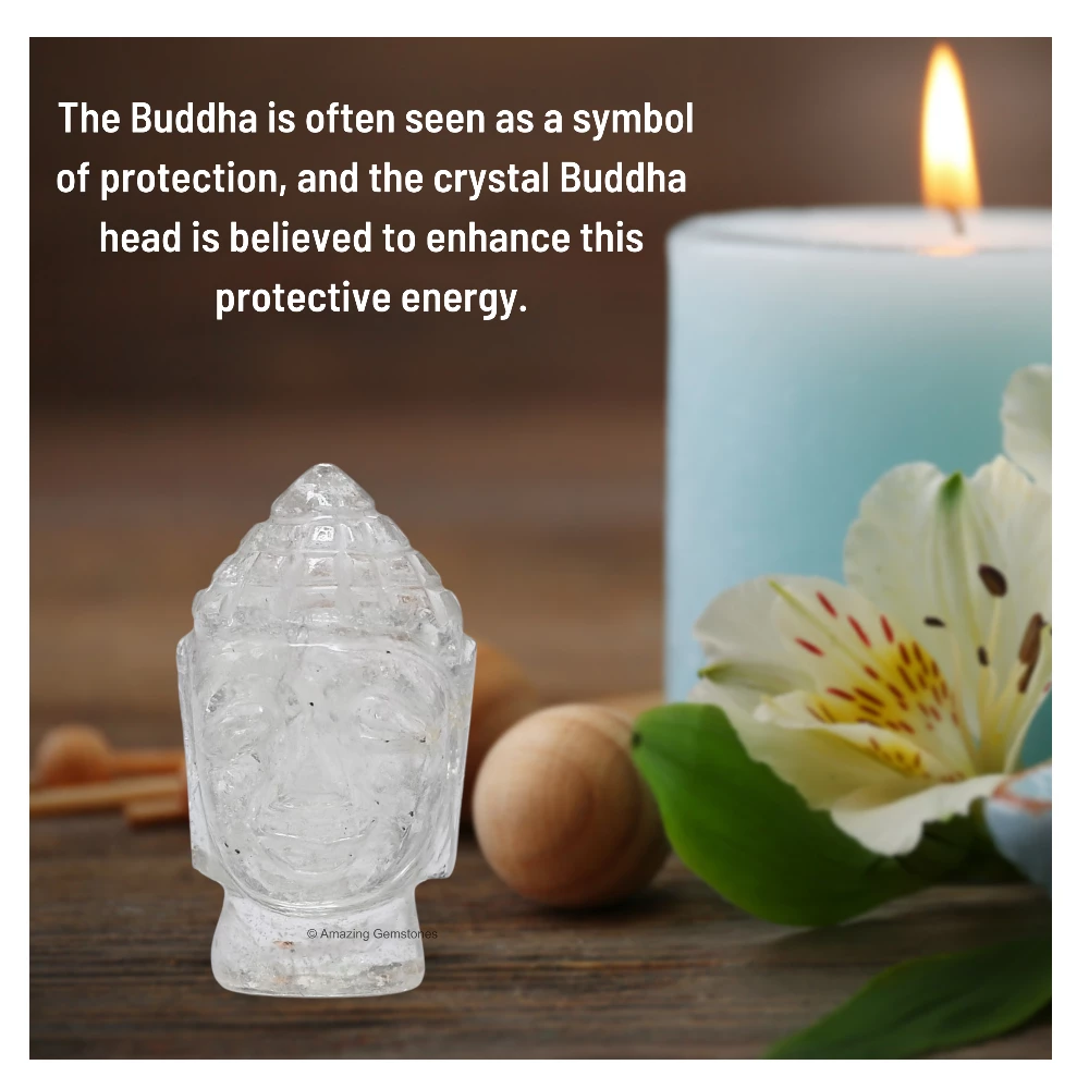Clear Quartz Buddha Head