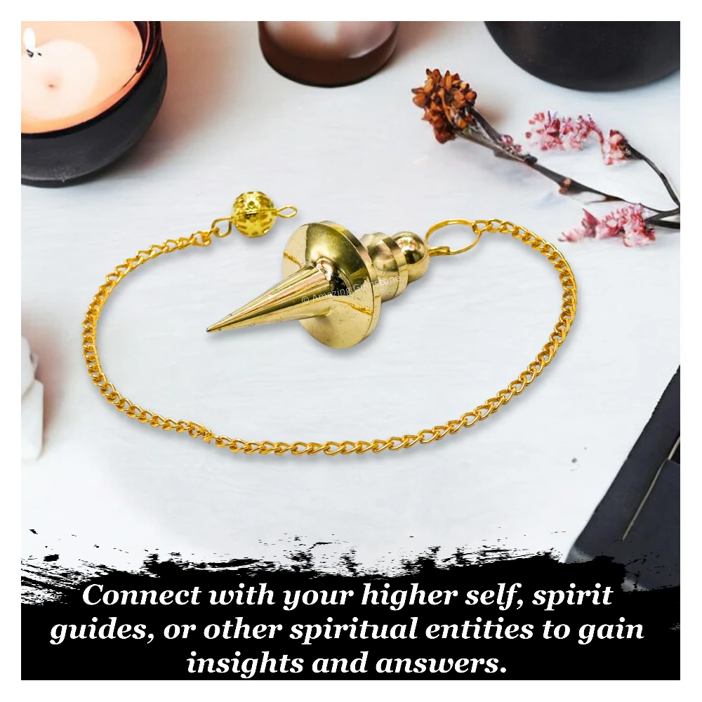 Metal Brass Pendulum - Gold Disc Cone Long Point (MP117)