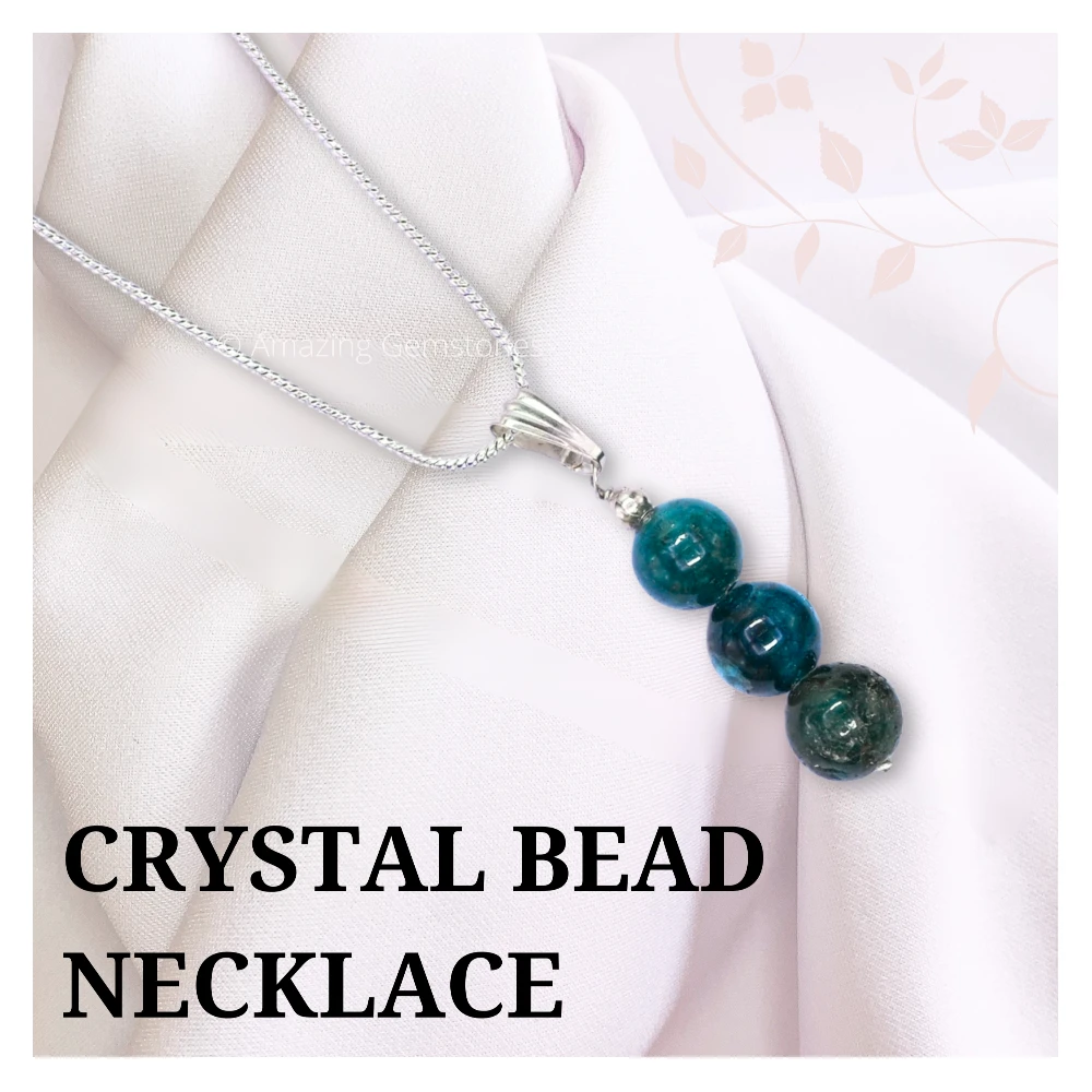 Apatite Bead Pendant (Silver)