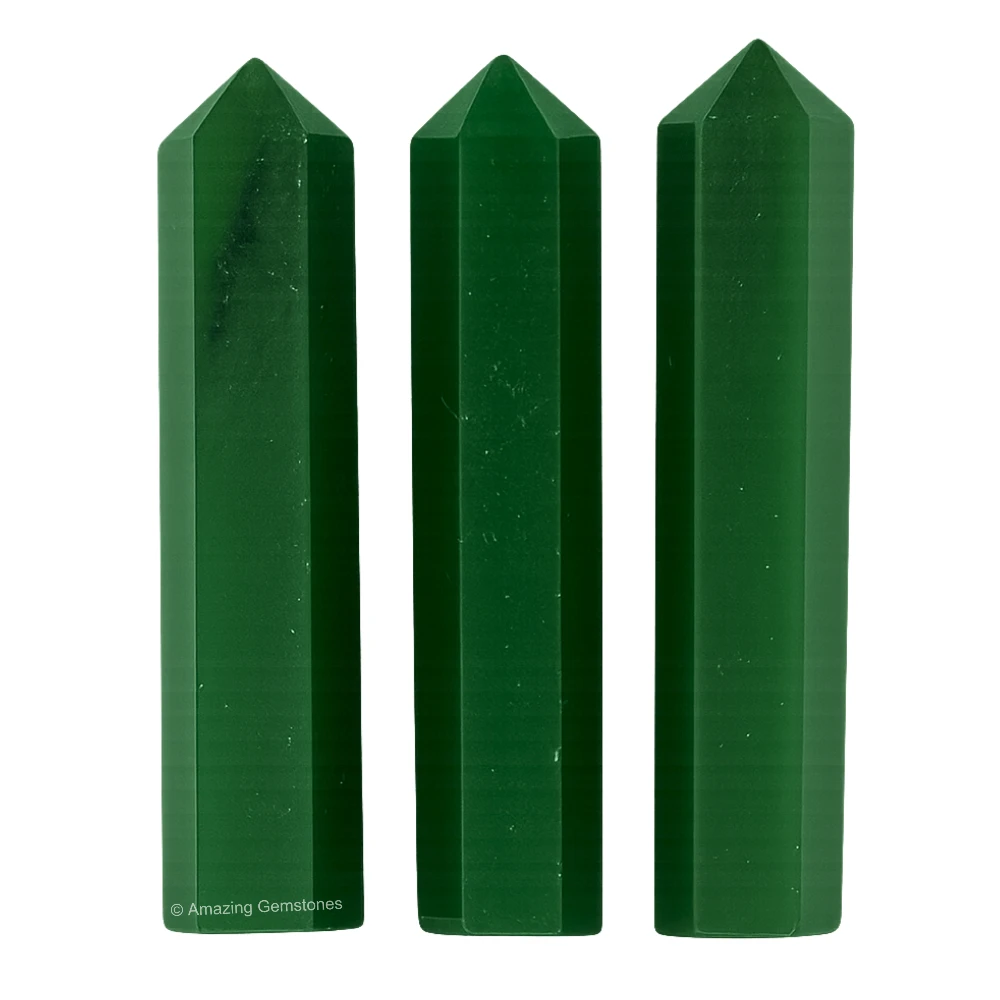 Green Aventurine (Dark) Pencil Points (Set of 3)