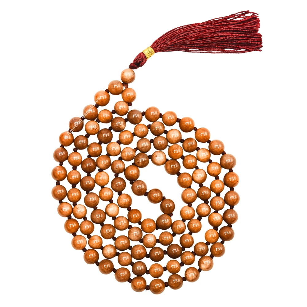 Sunstone Mala (Hand Knotted)