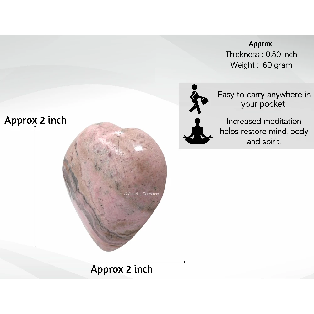 Rhodochrosite Heart