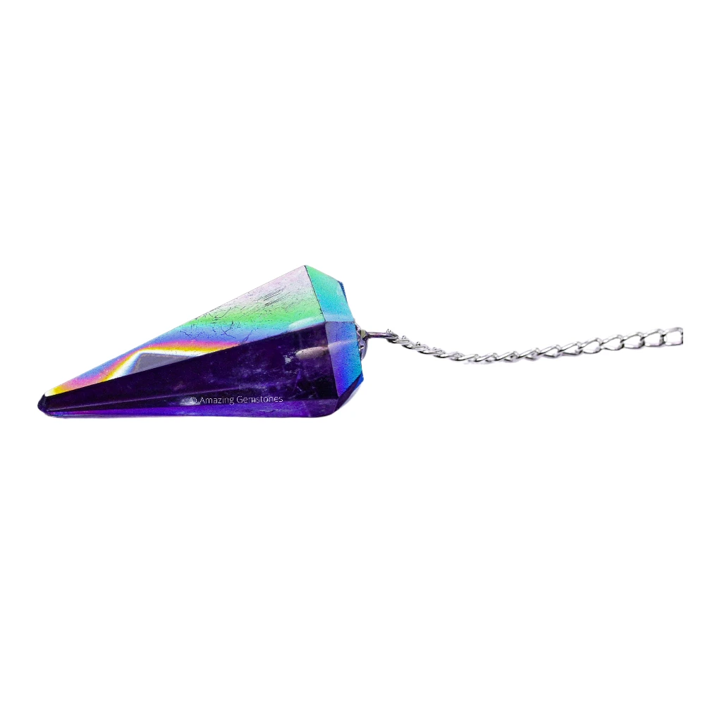 Amethyst Aura Quartz Pendulum