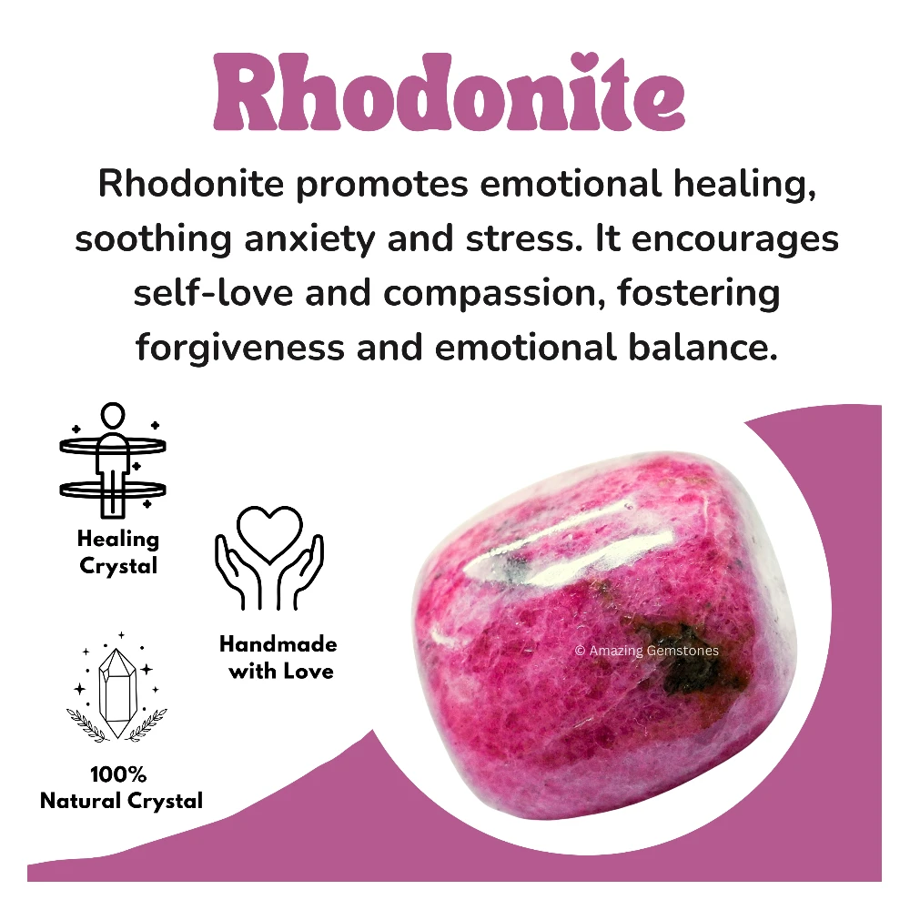 Tumbled Rhodonite Stone Crystals (1000+ Carats)