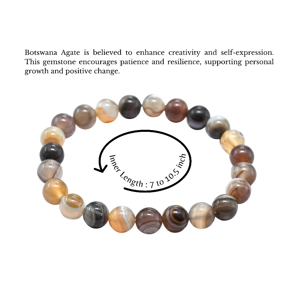 Botswana Agate Bracelet (Strechable)