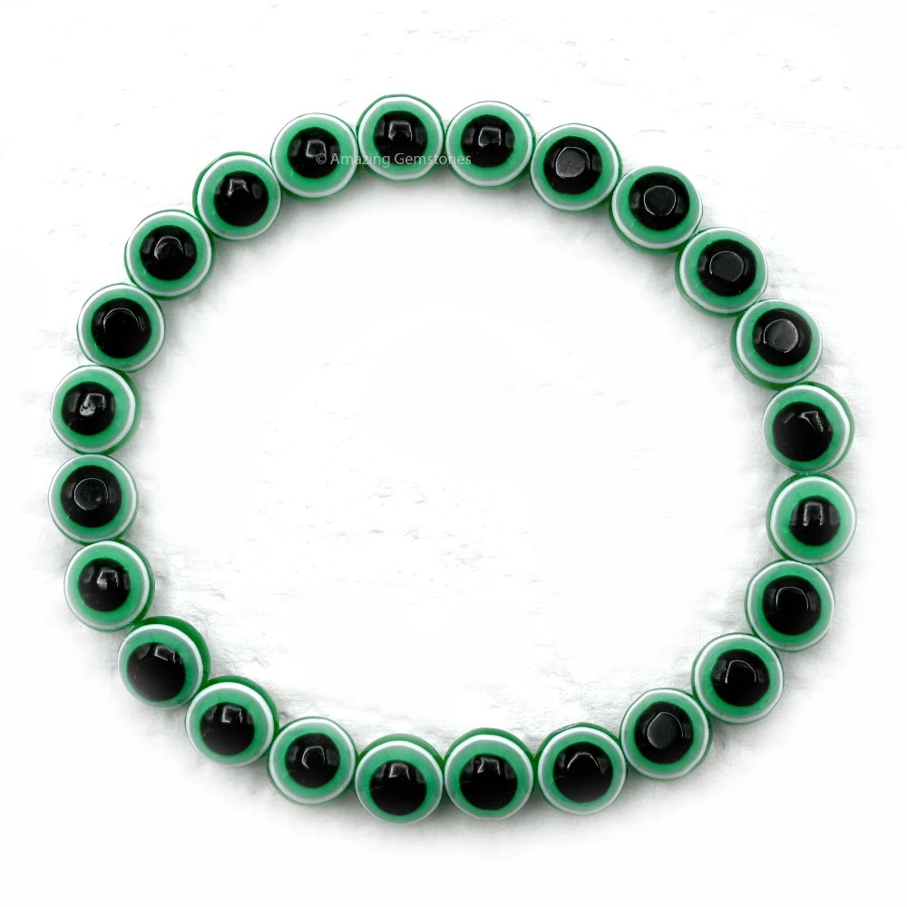 Green (Dark) Evil Eye Bracelet