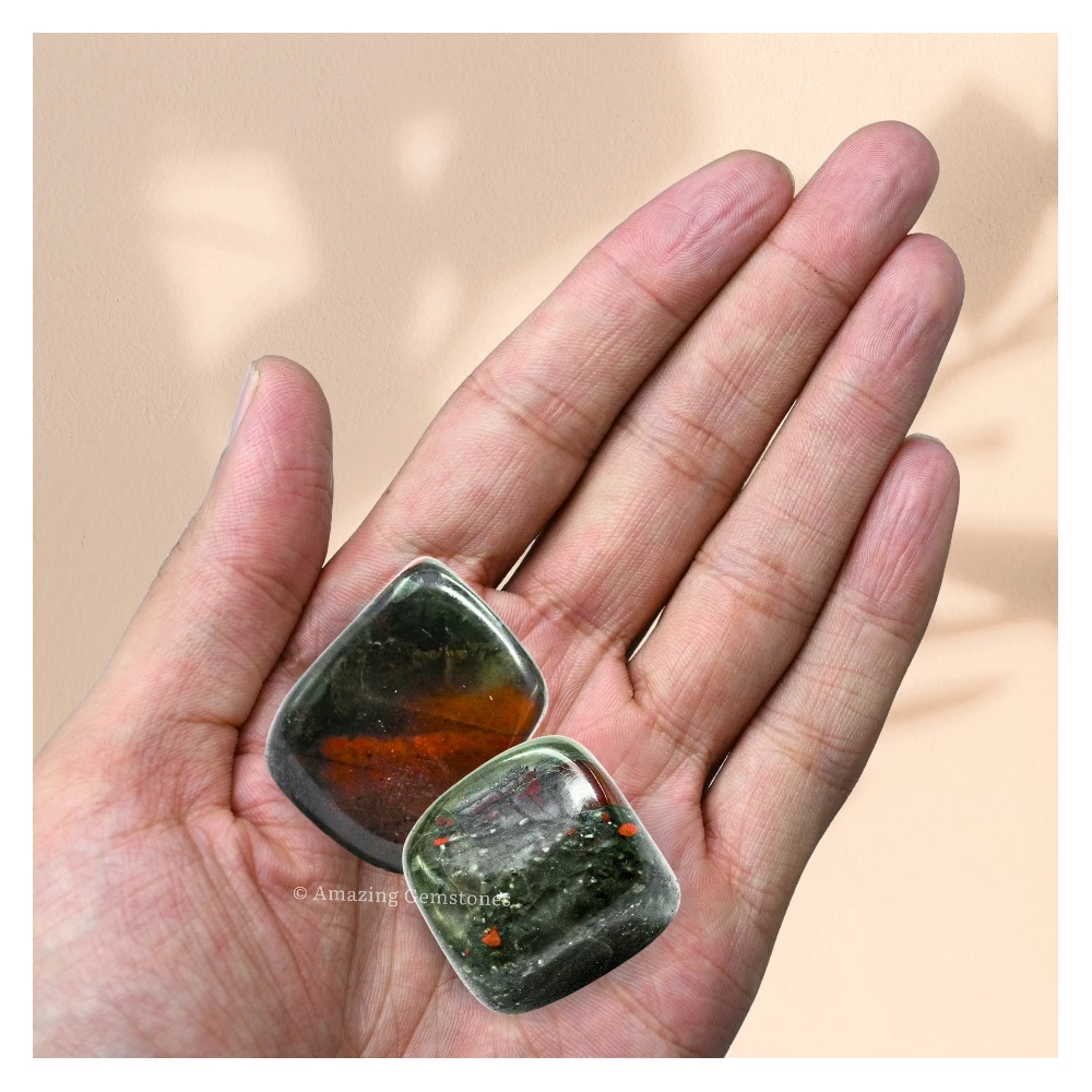 Tumbled African Bloodstone Stone Crystals (1000+ Carats)