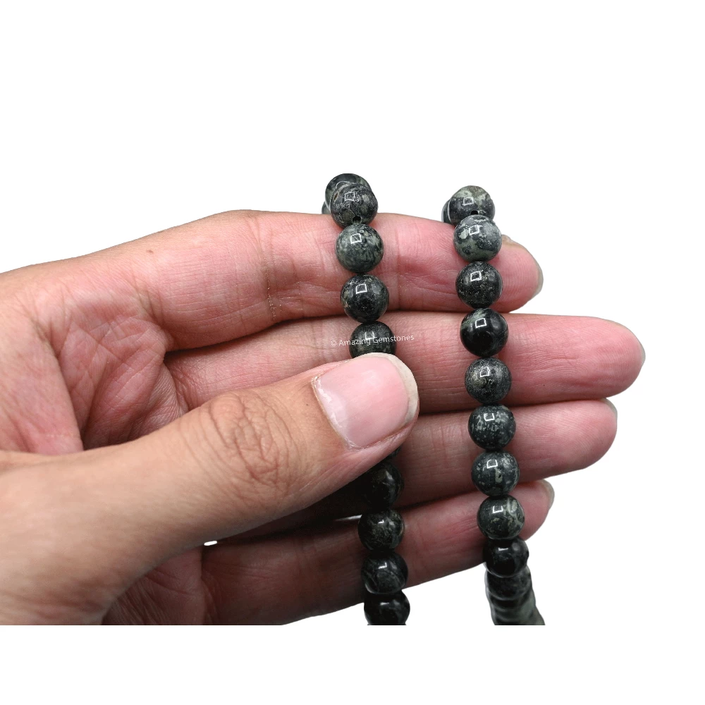 Kambaba Jasper Mala (Without Knot)