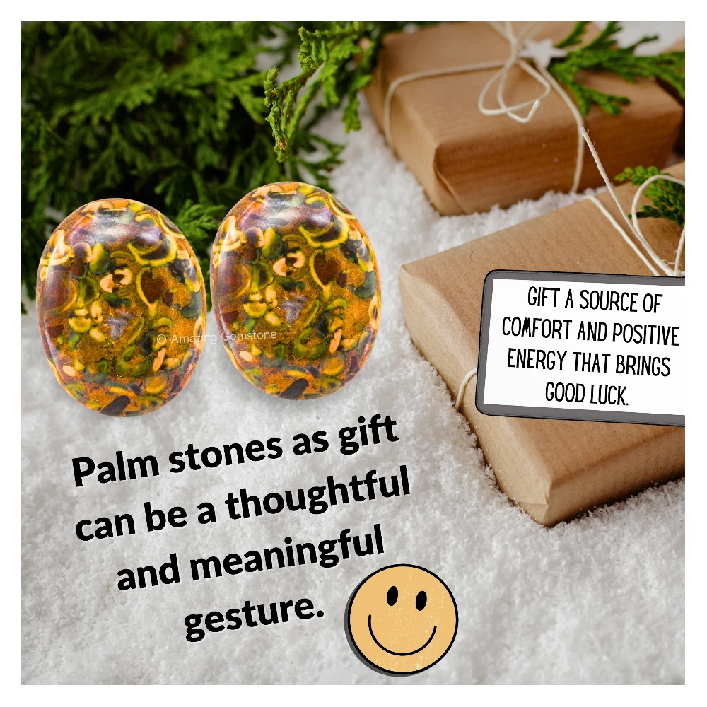 Fruit Jasper Palm Stone