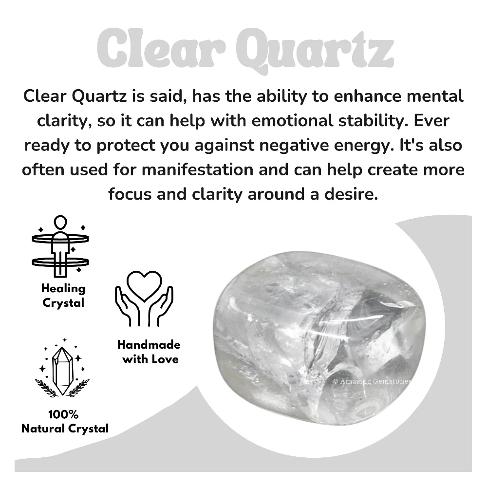 Tumbled Clear Quartz Crystals Stones(Premium Quality) (1 oz)