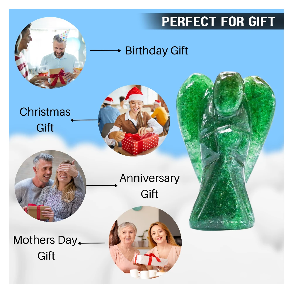 Green Aventurine Angel Figurine (1.5 Inch)