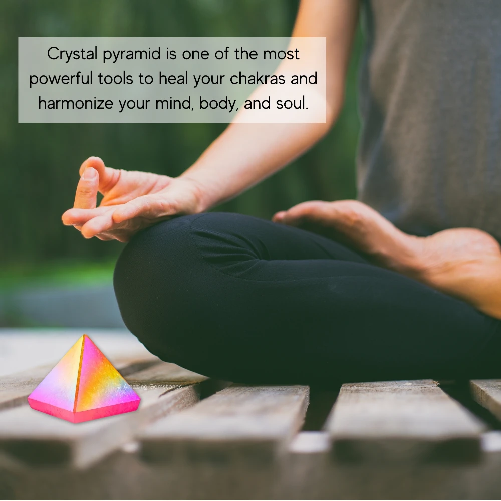 Angel Aura Rose Quartz Pyramid (1 Inch)