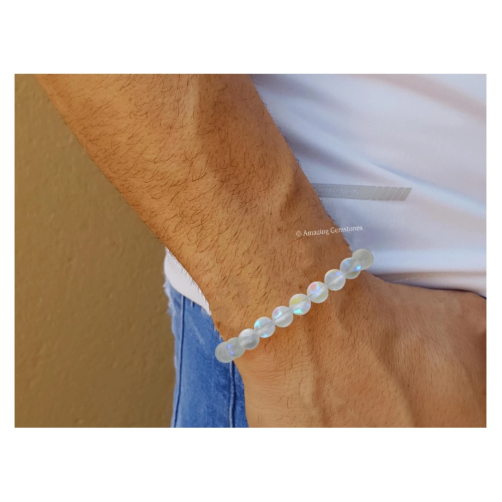 White Rainbow Mermaid Bracelet (Adjustable)