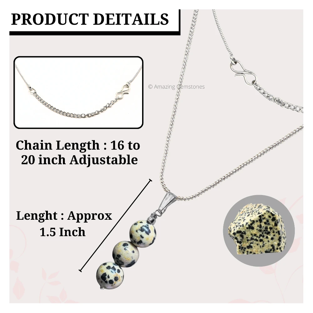 Dalmatian Jasper Bead Pendant (Silver)