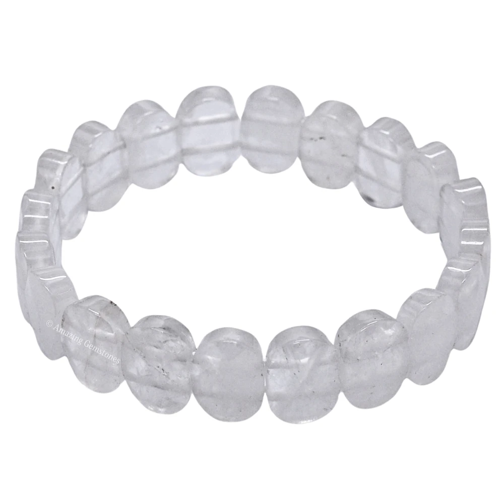 Clear Quartz Faceted Bracelet - Oval Stone