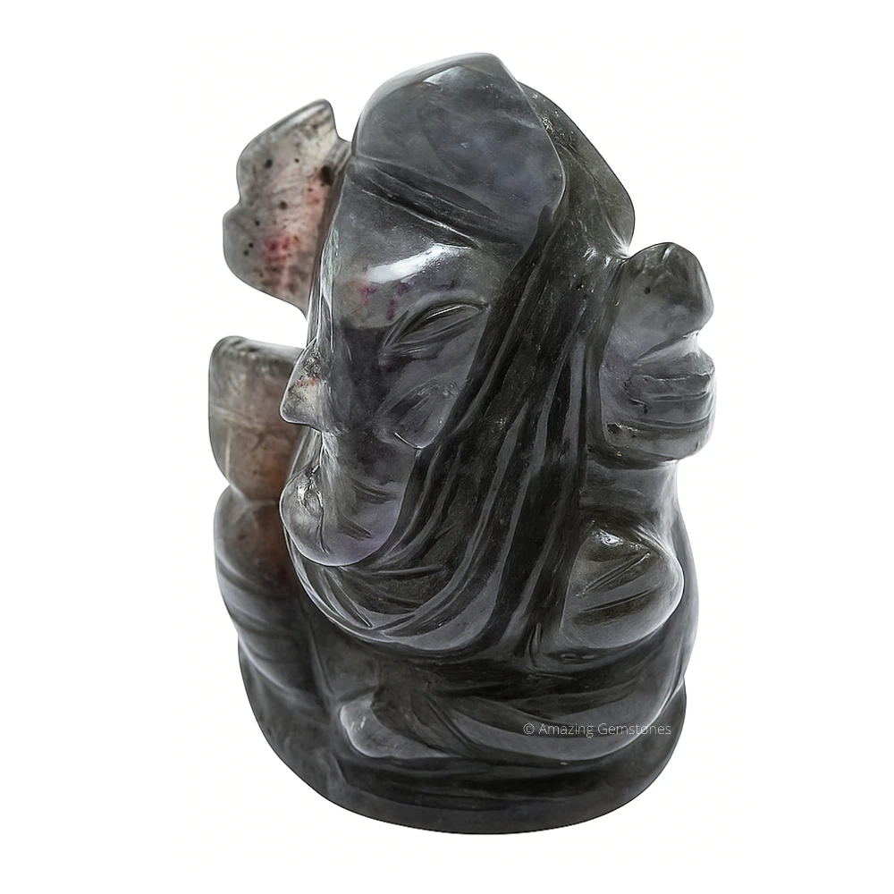 Iolite Ganesha Crystal Idol