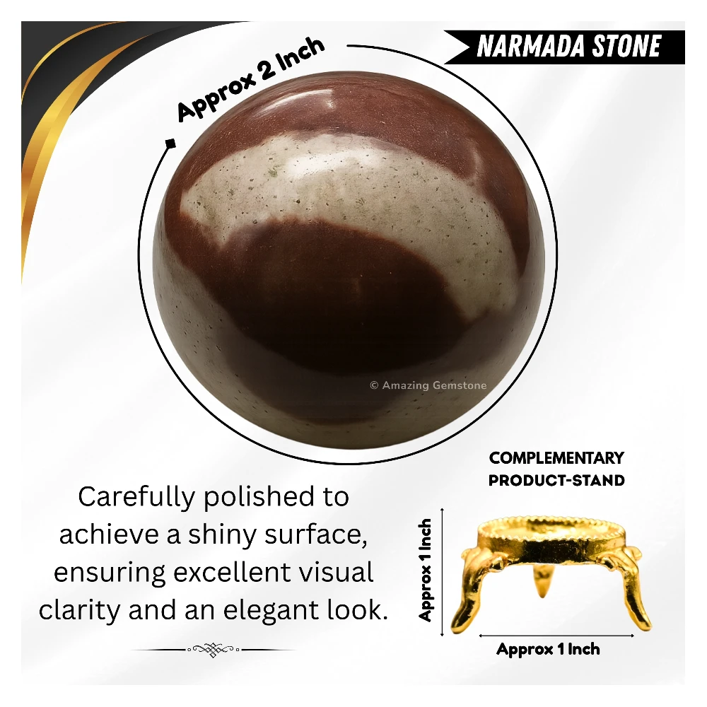 Narmada Shiva Lingam Sphere (2 Inch)