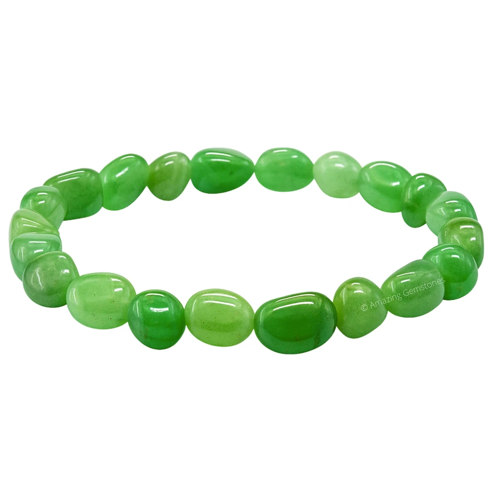 Green Aventurine Tumbled Stone Bracelet (Stretchable)