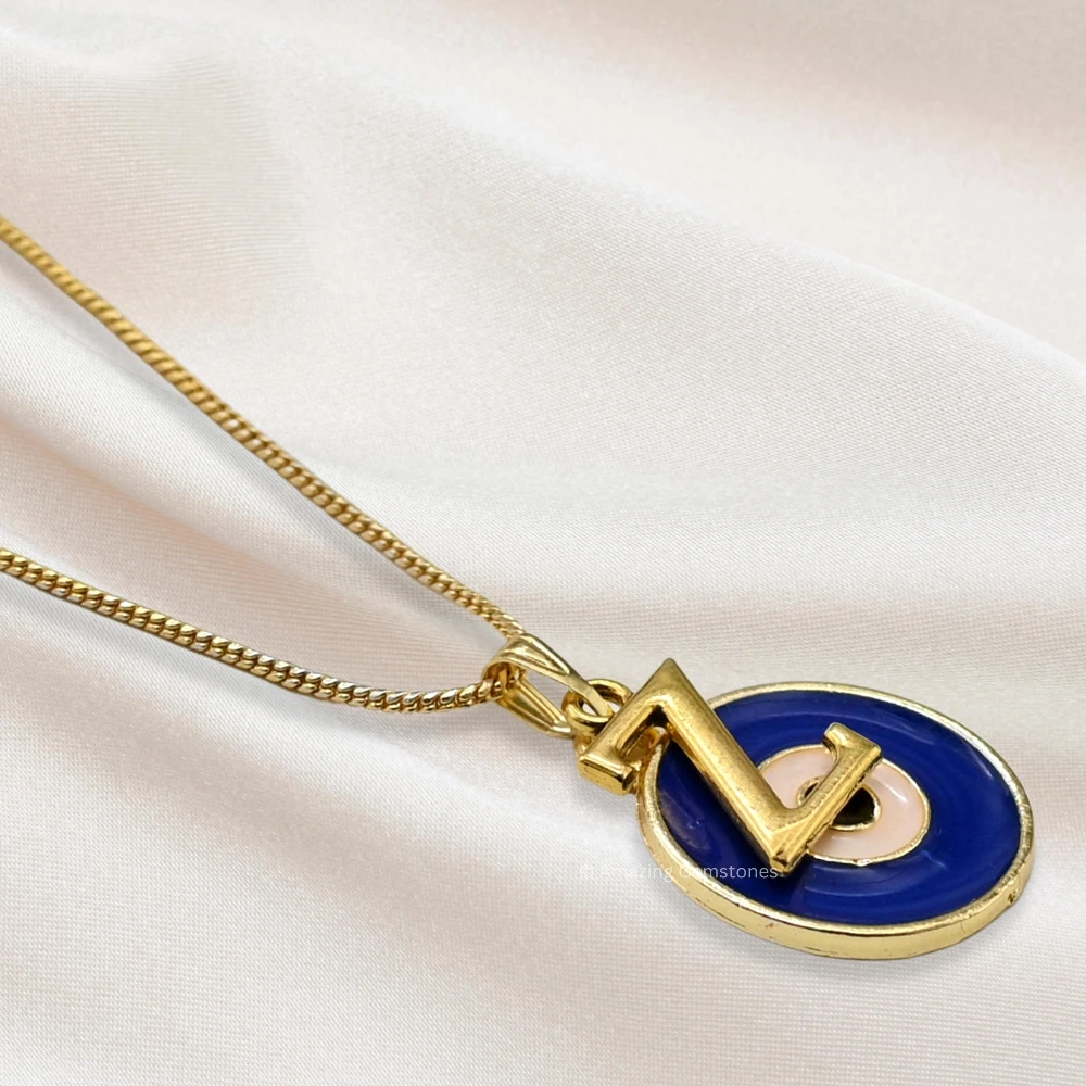 Evil Eye Pendant Necklace with Z Initial