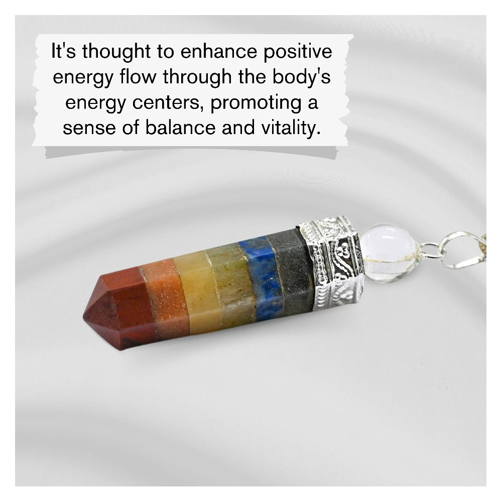 Chakra with Quartz Necklace - Pencil Point (Silver)
