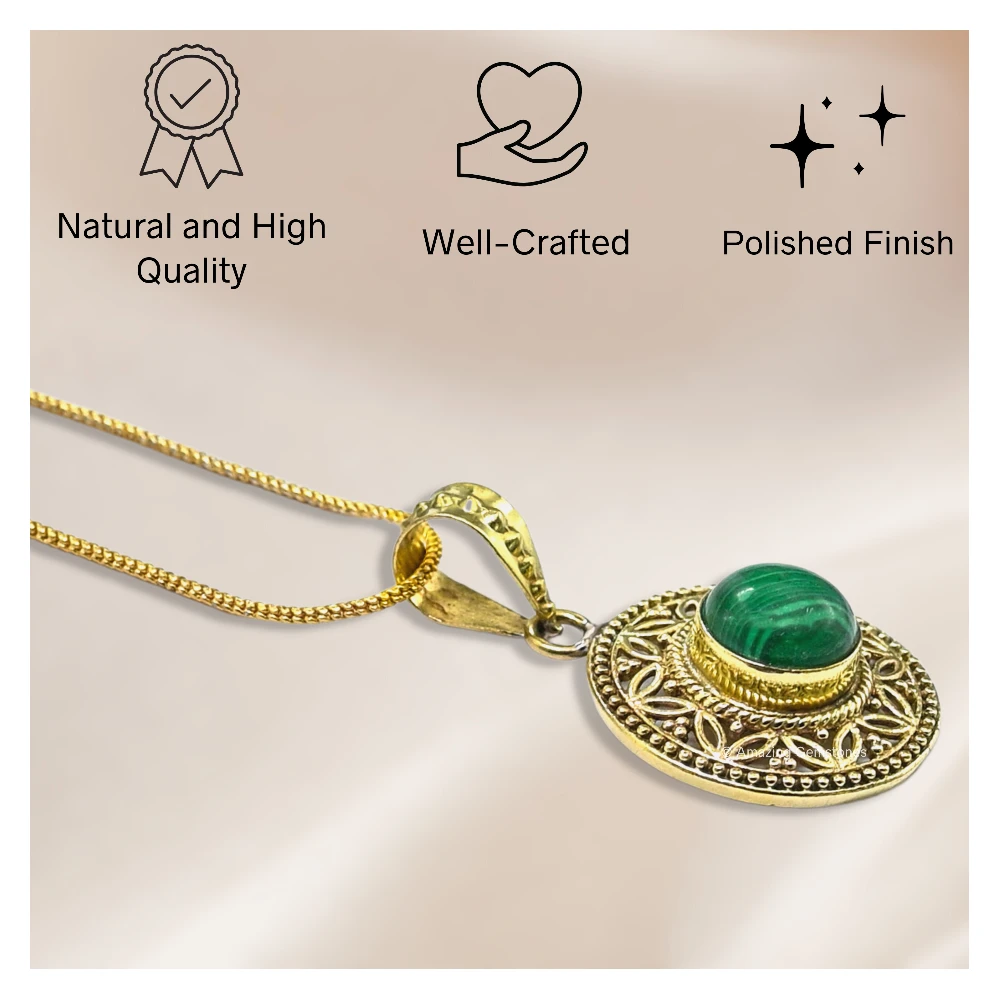 Malachite Bead Necklace Premium