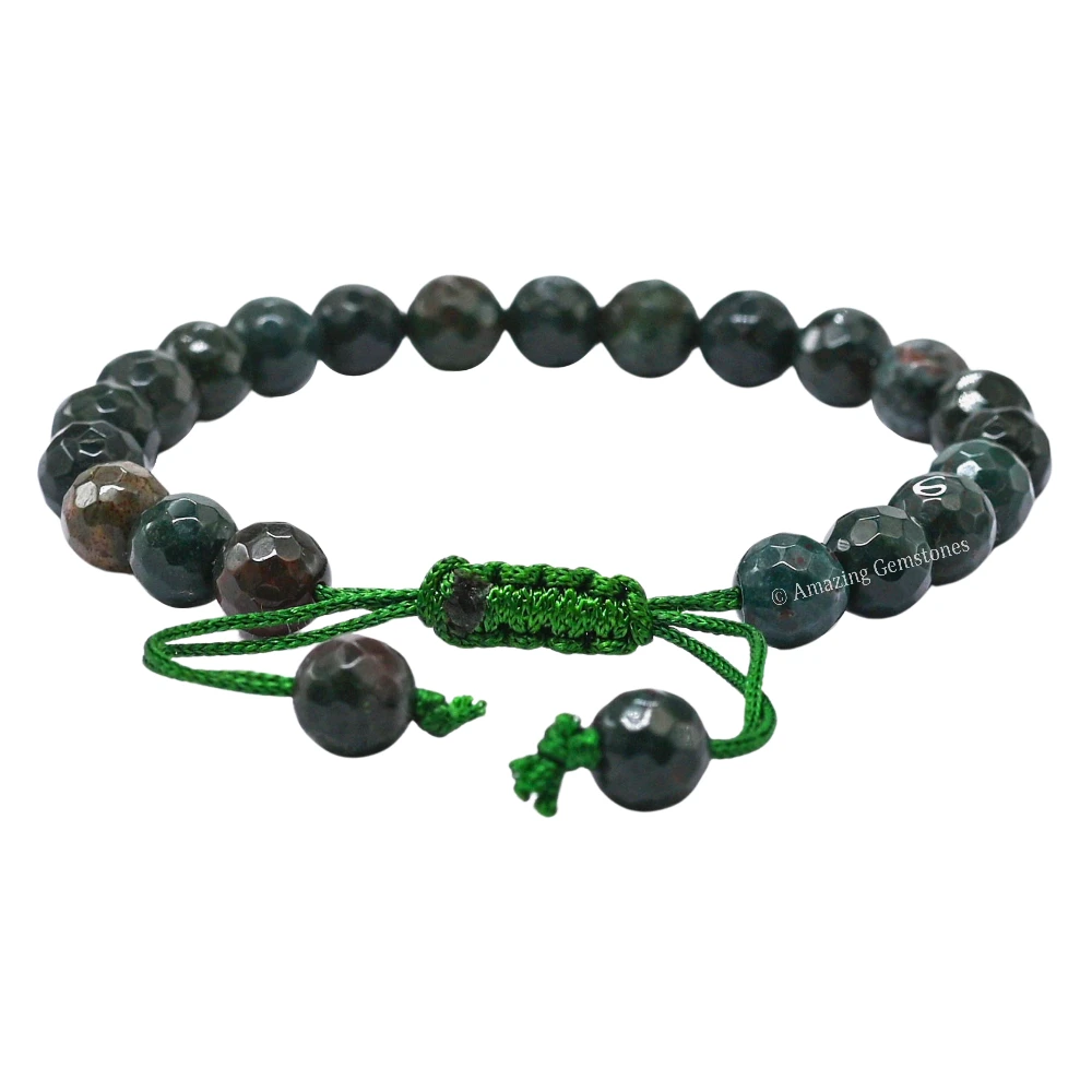 Bloodstone Bracelet (Faceted) (Adjustable)