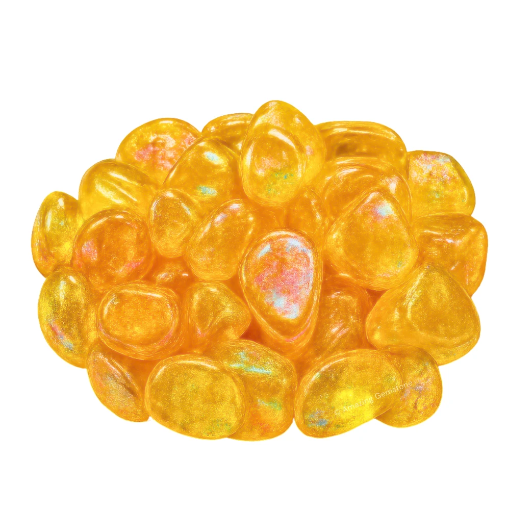 Tumbled Tangerine Aura Quartz Crystals (1000+ Carats)