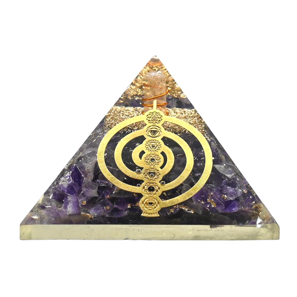 Amethyst Orgone Pyramid - Chakra Reiki