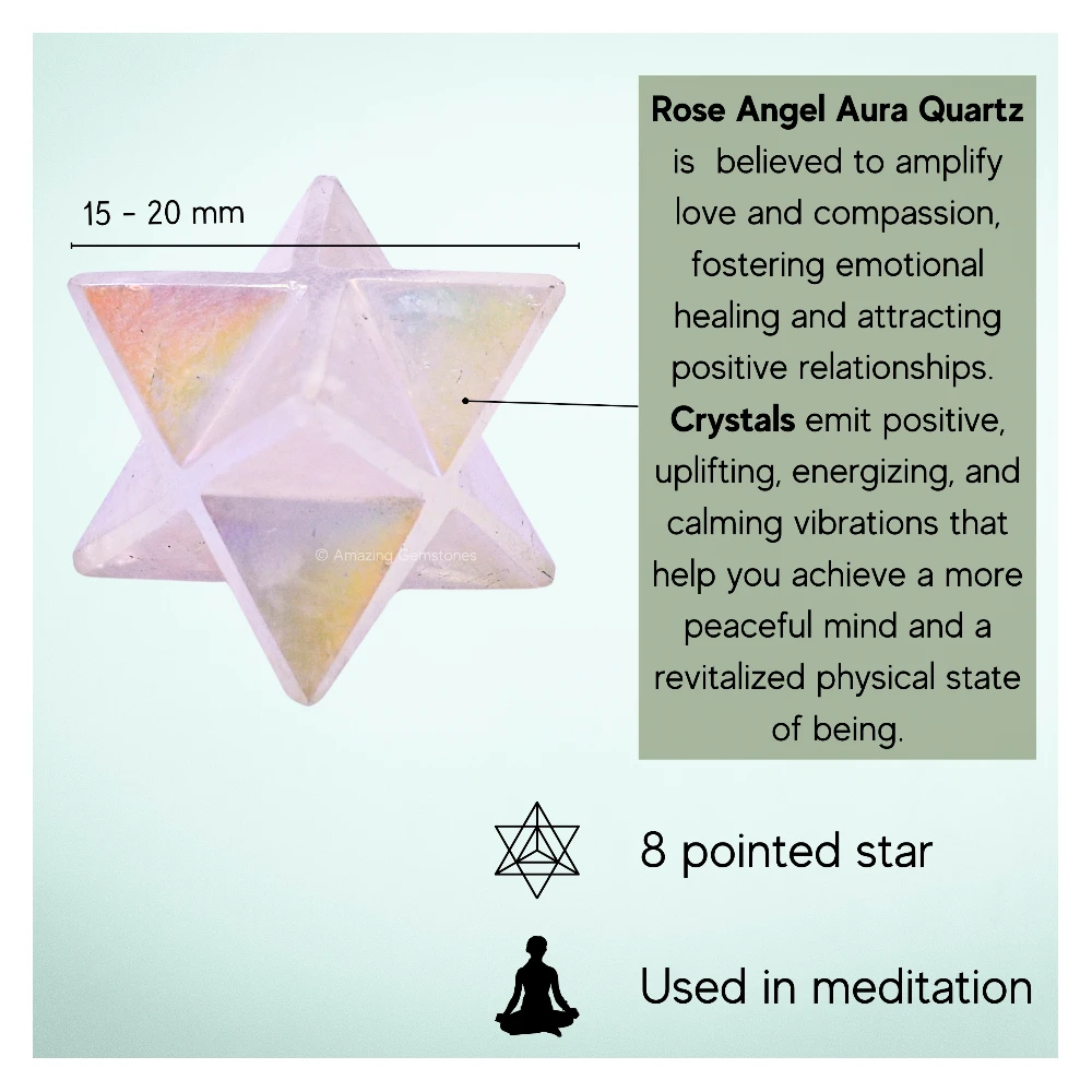 Angel Aura Rose Quartz Merkaba (15-20 mm)