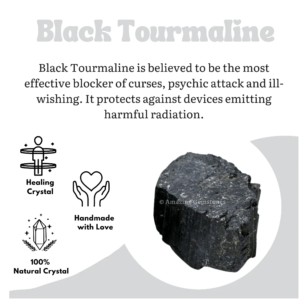 Black Tourmaline Rough Raw Crystal (1 LB Small)