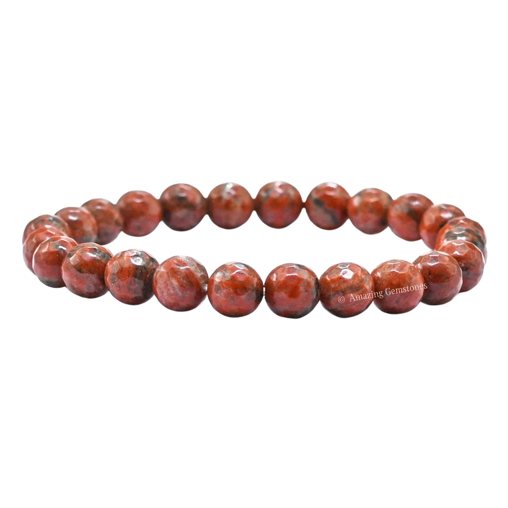 Red Black Jasper Bracelet (Faceted-Stretchable)