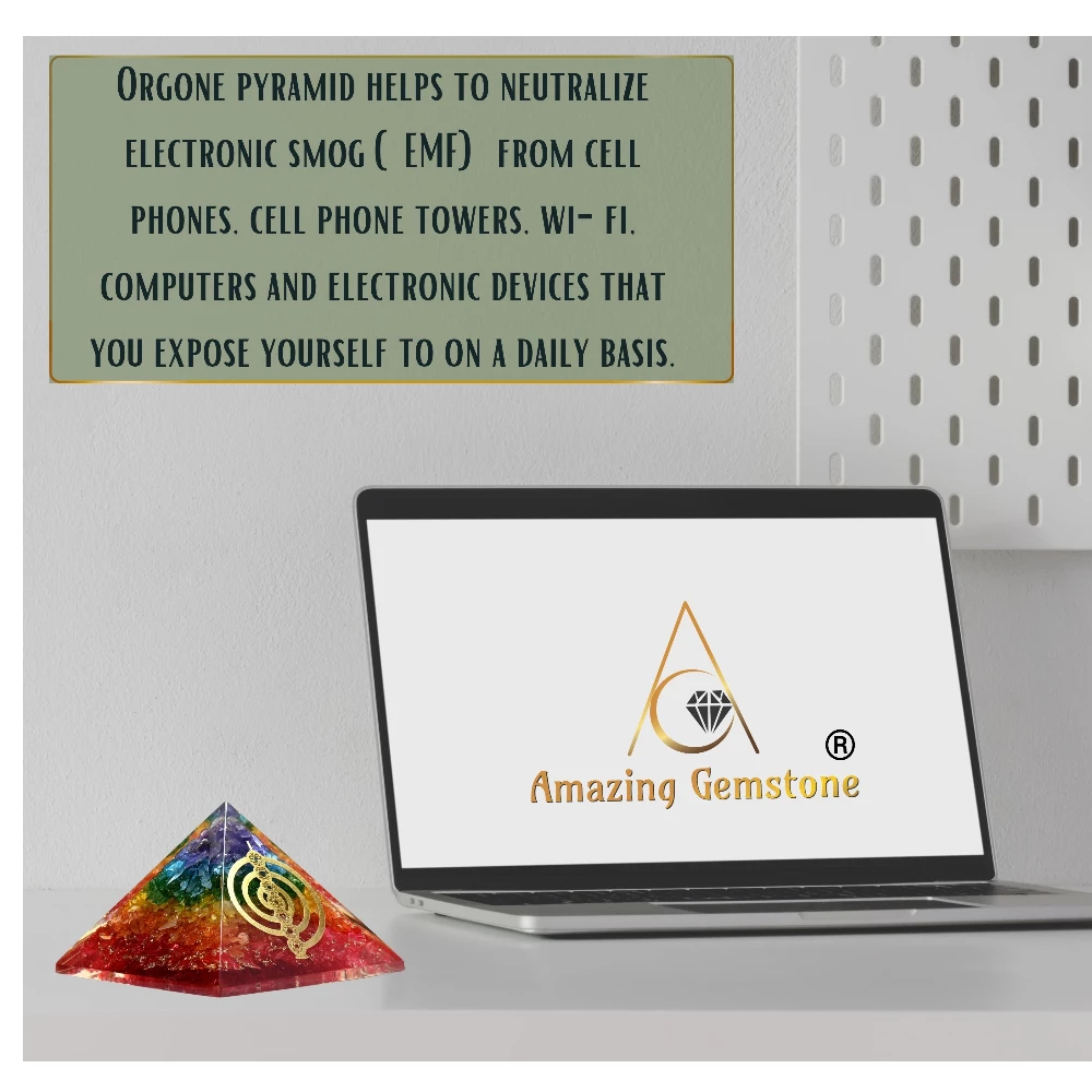Chakra Onyx Orgone Pyramid - Chakra Reiki