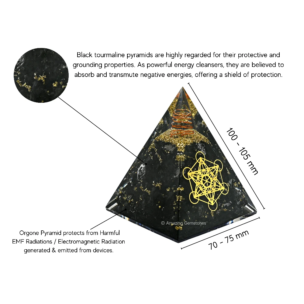 Black Tourmaline with Metatron - 70 mm