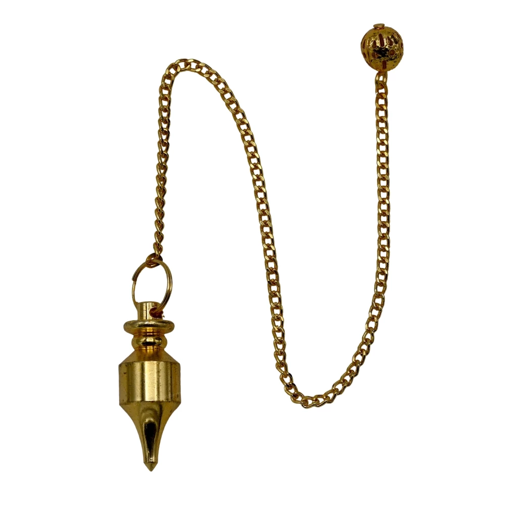 Copper Metal Pendulum - Gold Long Point Chamber (MP32)